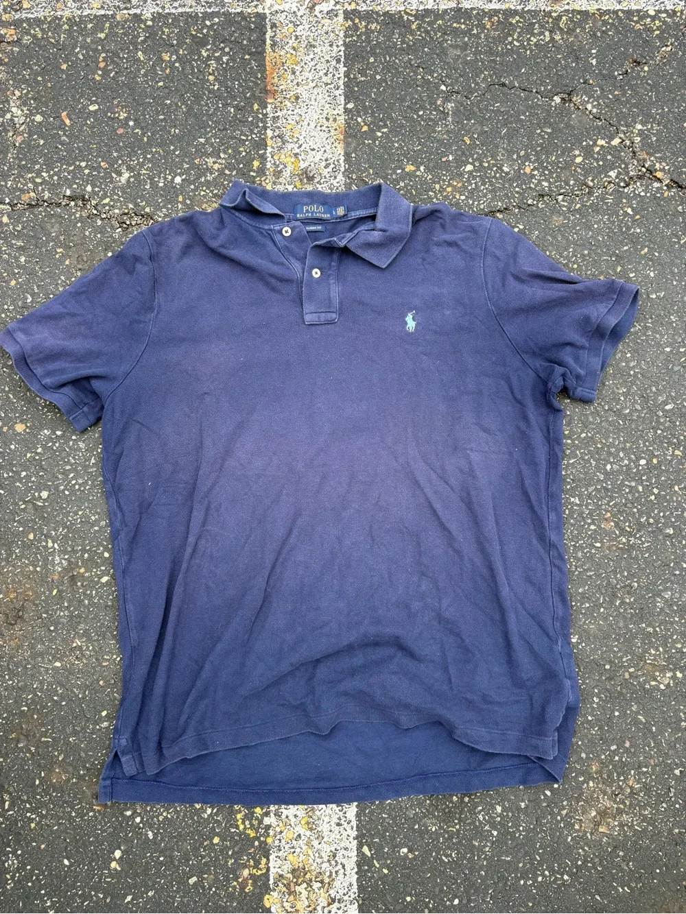 Ralph Lauren Navy Polo with Mint Pony Embroidery